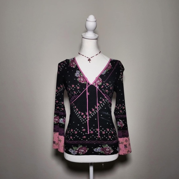 Betsey Johnson HTF Ultra Rare Vintage Whimsigoth Fairycore Longsleeve Top S - Picture 1 of 9
